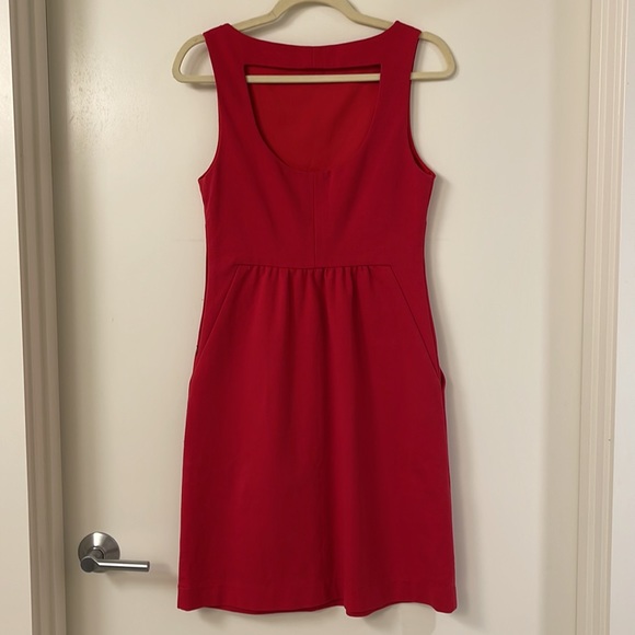 Theory red dress with pockets - Picture 3 of 4